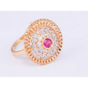 18KT Gold CZ Pink Diamond Cocktail Ring