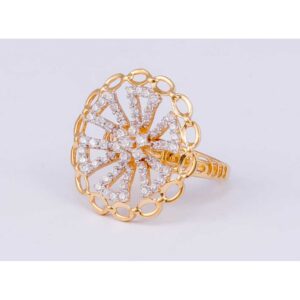 18KT CZ Gold Cocktail Diamond Ring