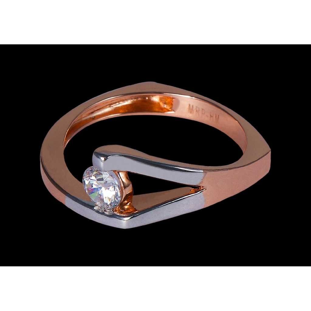 18KT Gold Cz Solitaire Wedding Ring