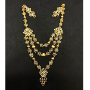 22K Gold Triple Layer Necklace Set