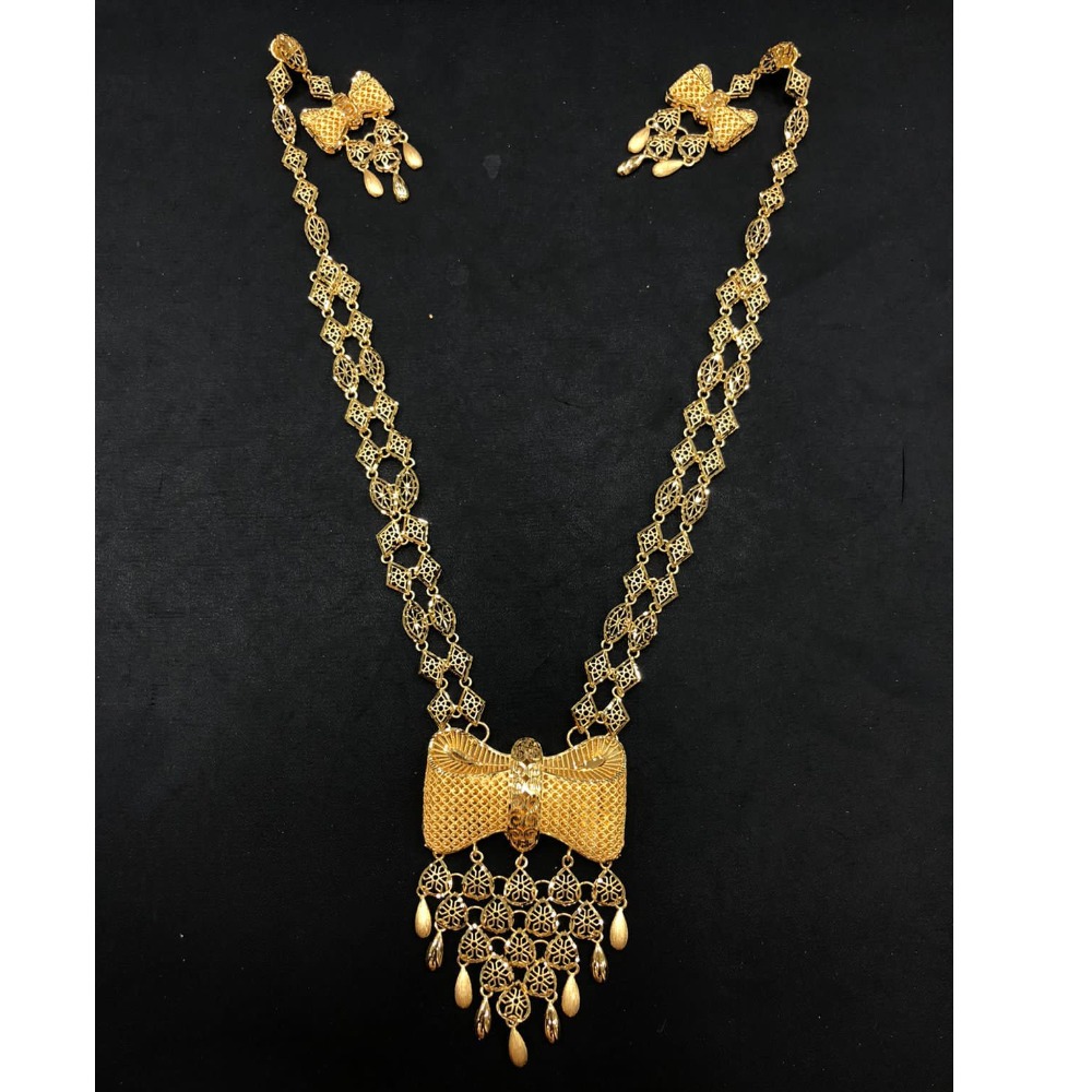 22K Gold Antique Long Necklace Set
