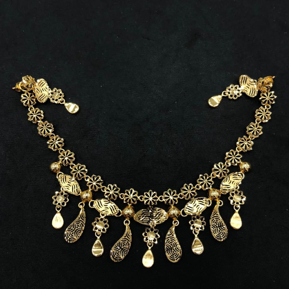 22K Gold Antique Mango Design Necklace Set