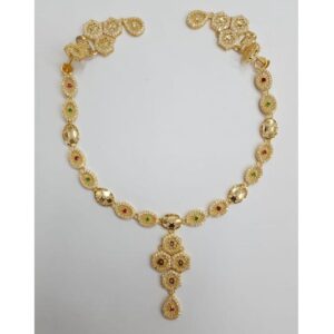 916 Gold CZ Necklace Set For Wedding
