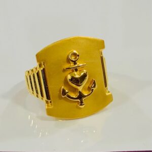 916 Gold Gents Anchor Heavy Ring
