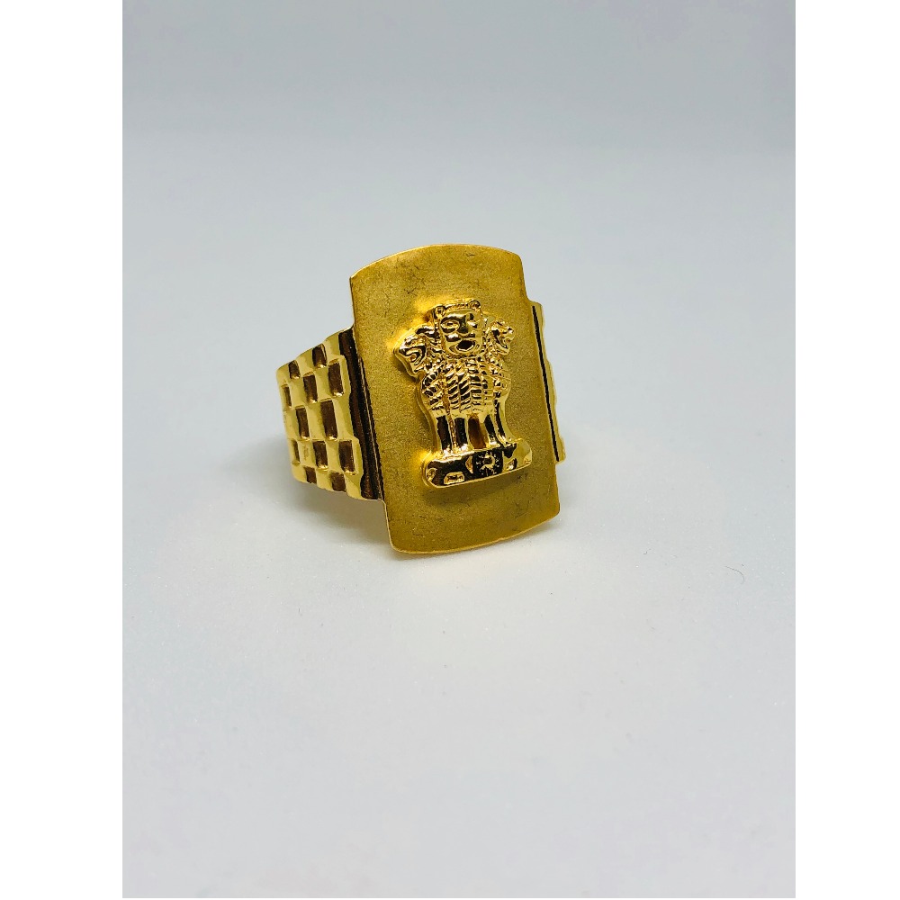 916 Gold Ashok Stambh Design Ring For Men KDJ-R005