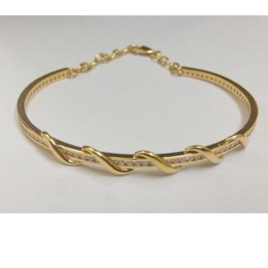 22K Gold CZ Oval Bracelet