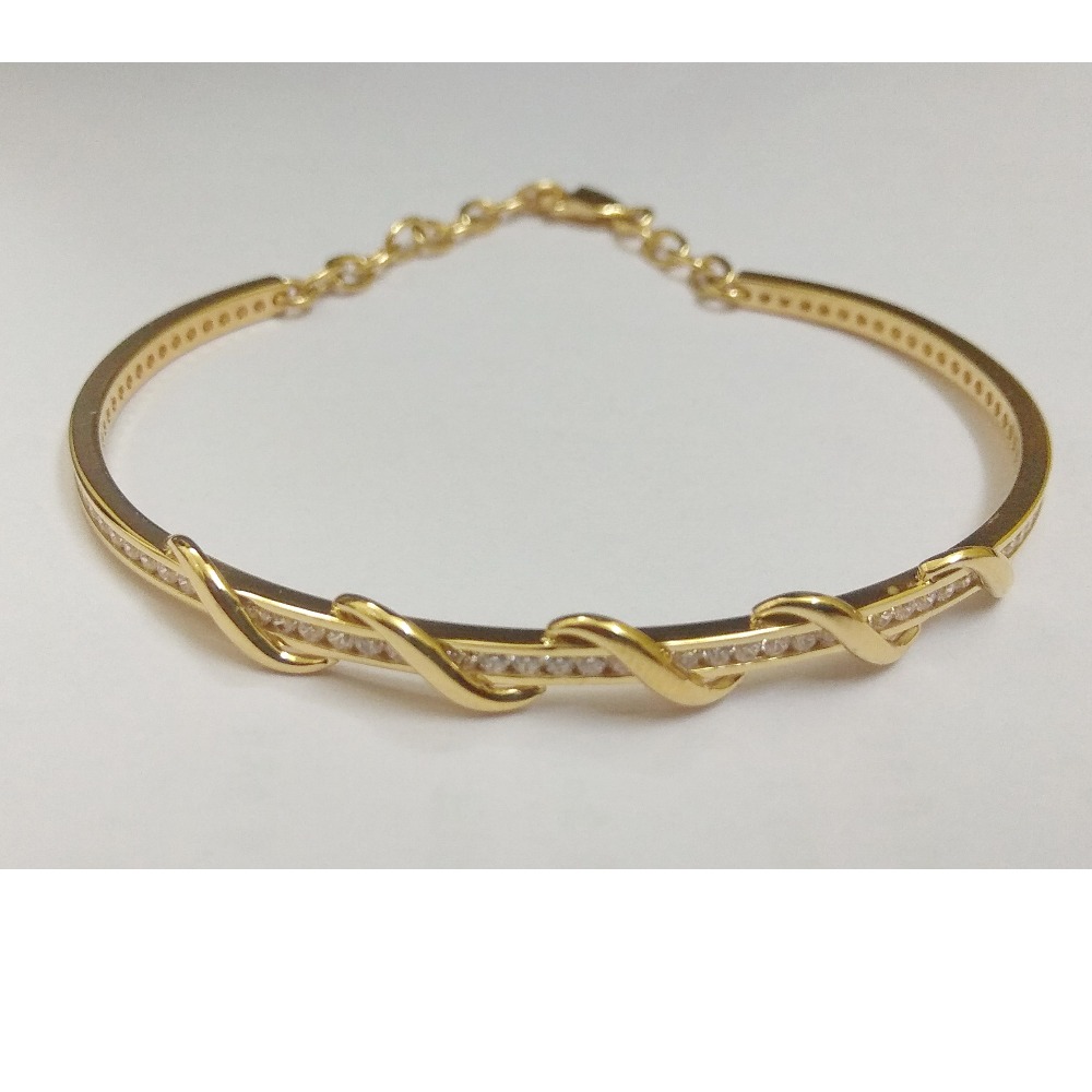 22K Gold CZ Oval Bracelet - Image 3