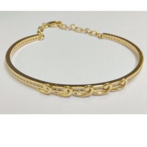 22K Gold CZ Oval Bracelet