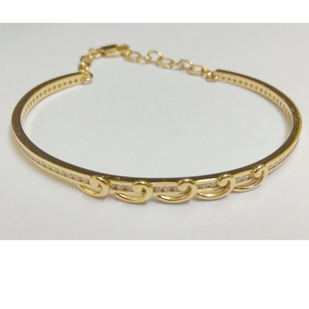 22K Gold CZ Oval Bracelet - Image 2