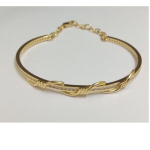 22K Gold CZ Oval Bracelet