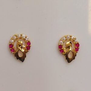 18k Gold peacock Design Earrings