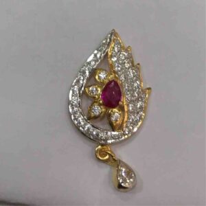 916 Gold Fancy Rhodium Wedding Earrings