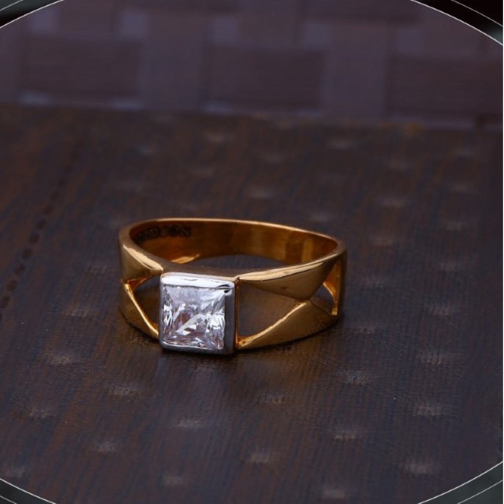 22k gold elegant cz ring for mens r18-549