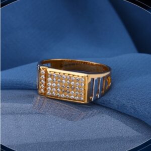 22k gold elegant cz ring for mens r18-351