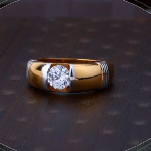 22k gold dazzle cz ring for mens r18-1373