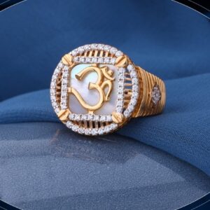 22k gold beautiful cz ring for mens r18-1239