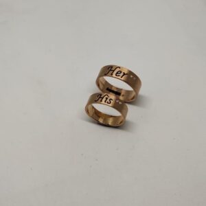 18 ct rose gold couple bands