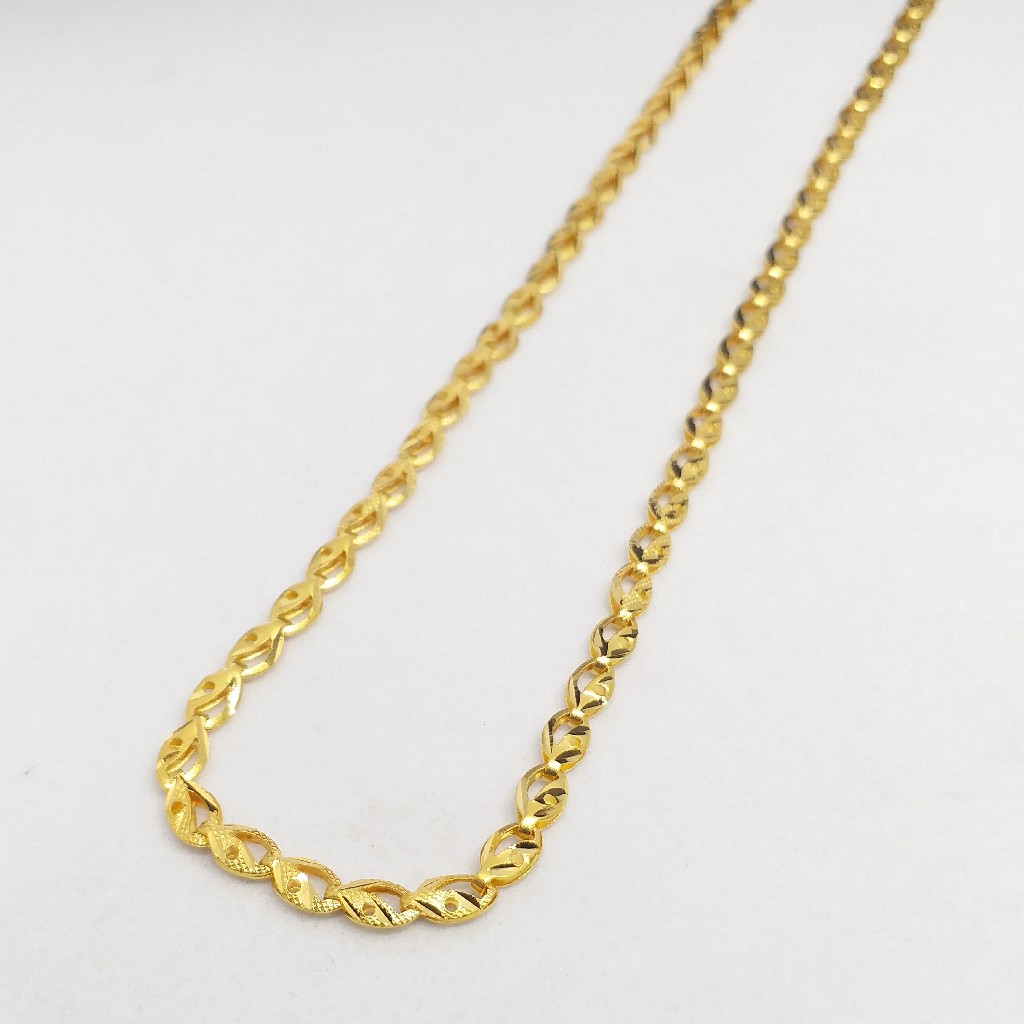 22 kt 916 hallmark gold plain unisex chain