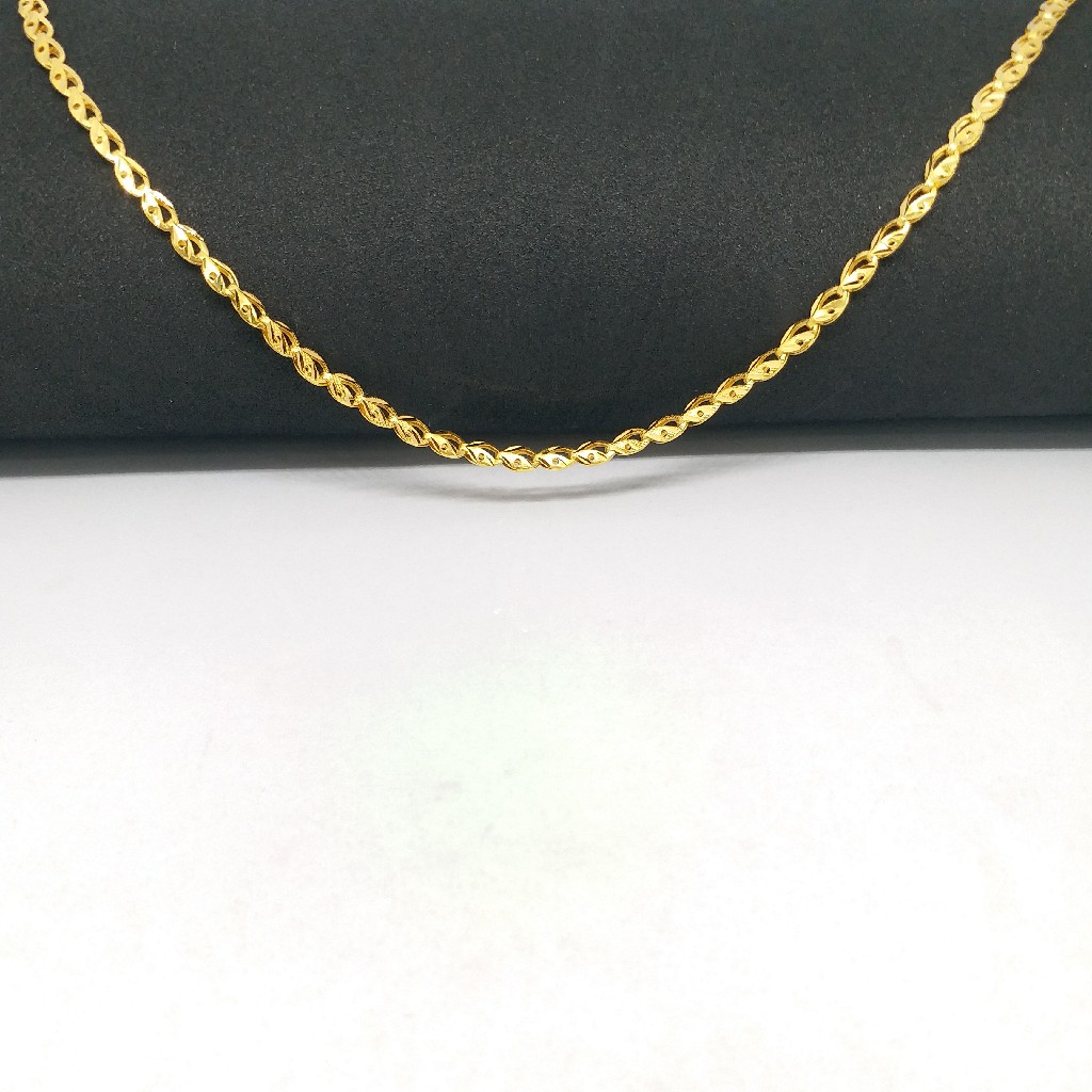 22 kt 916 hallmark gold plain unisex chain