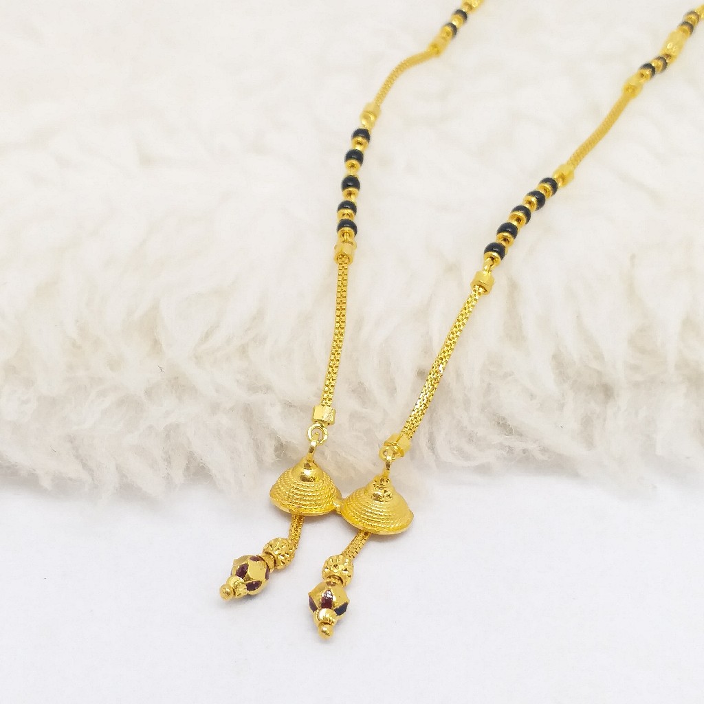 22 KT 916 Hallmark Gold Dokiya style Fancy ladies Mangalsutra Chain