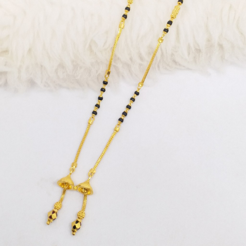22 KT 916 Hallmark Gold Dokiya style Fancy ladies Mangalsutra Chain