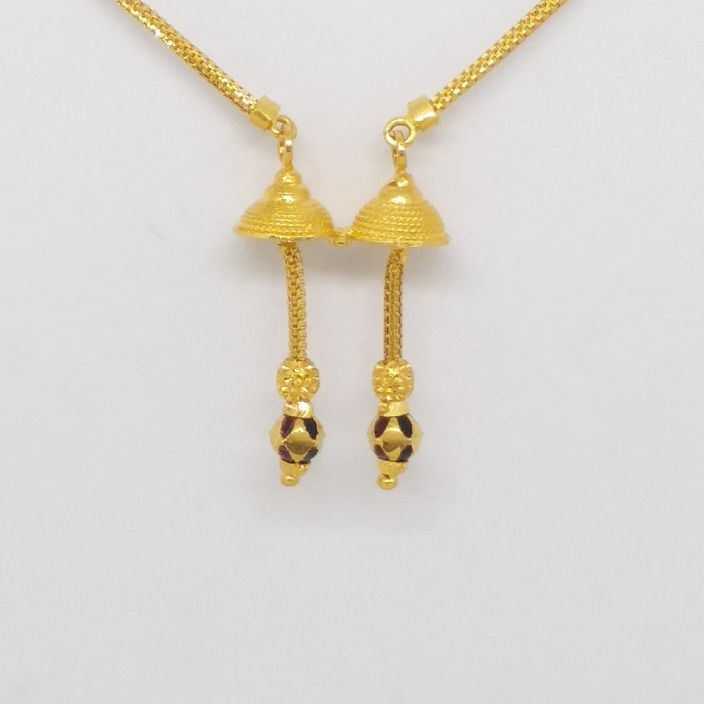 22 KT 916 Hallmark Gold Dokiya style Fancy ladies Mangalsutra Chain