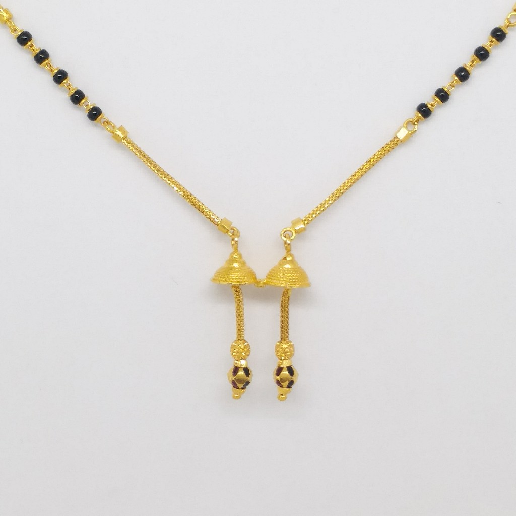 22 KT 916 Hallmark Gold Dokiya style Fancy ladies Mangalsutra Chain