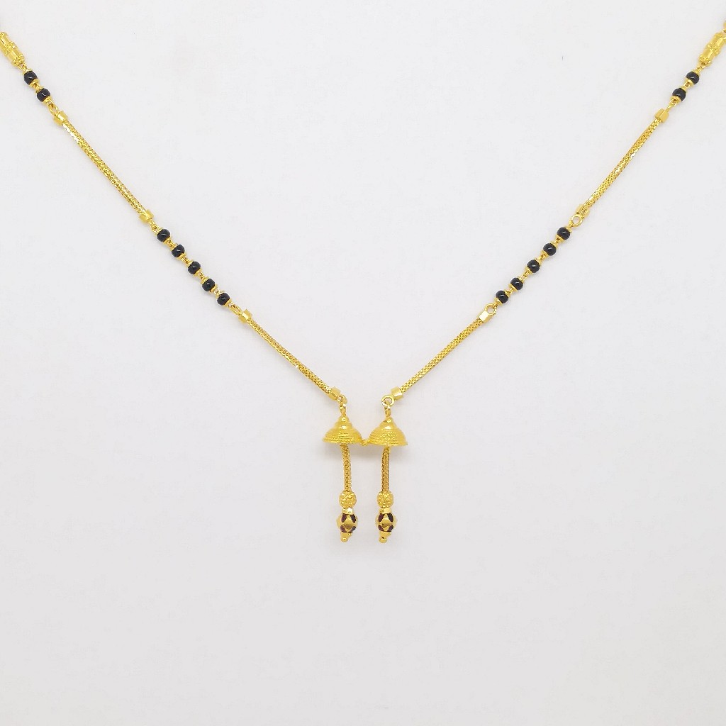 22 KT 916 Hallmark Gold Dokiya style Fancy ladies Mangalsutra Chain