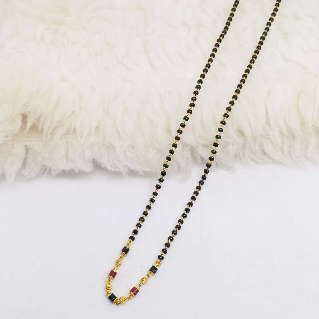 22 KT 916 Hallmark Gold Black beats Fancy ladies Mangalsutra Chain