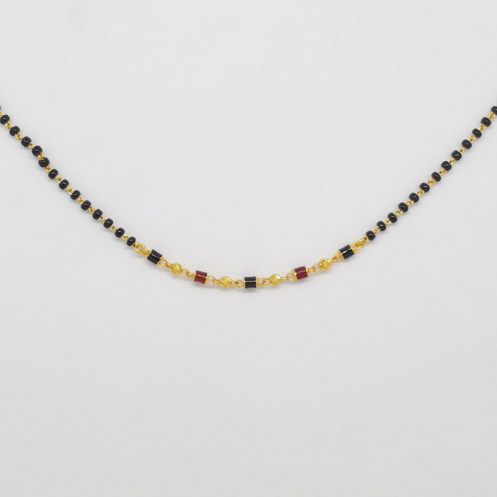 22 KT 916 Hallmark Gold Black beats Fancy ladies Mangalsutra Chain