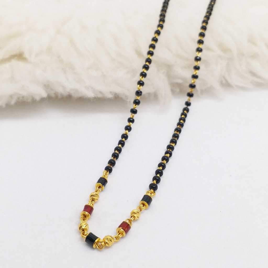 22 KT 916 Hallmark Gold Black beats Fancy ladies Mangalsutra Chain