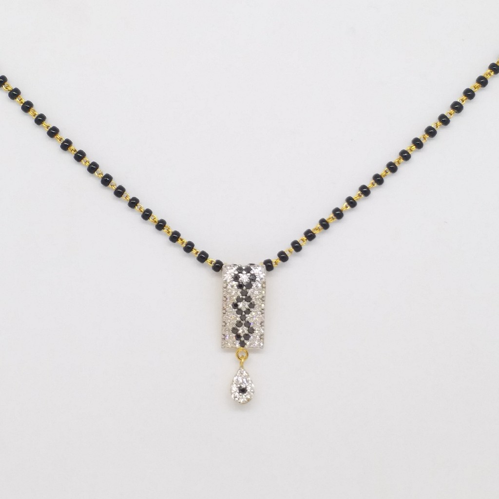 22 kt 916 hallmark gold black daimond fancy ladies mangalsutrapendants