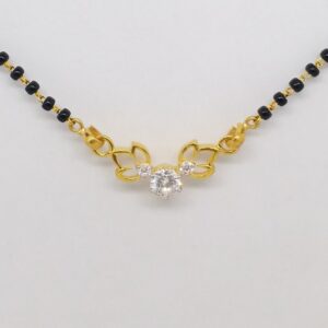 22 kt 916 hallmark gold single stone delicate mangalsutrapendants