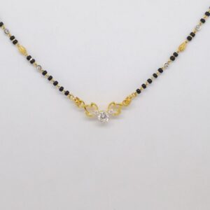22 kt 916 hallmark gold single stone delicate mangalsutrapendants