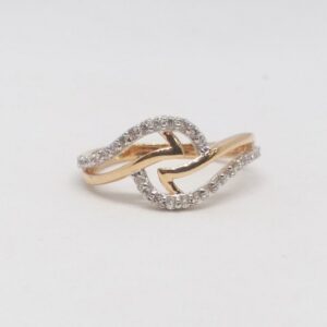 18 KT 750 Hallmark Rose Gold Daimond Fancy Ladies Ring