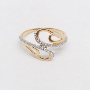 18 KT 750 Hallmark Rose Gold Daimond Fancy Party Wear Ladies Ring