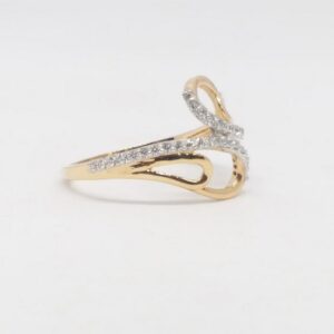 18 KT 750 Hallmark Rose Gold Daimond Fancy Party Wear Ladies Ring