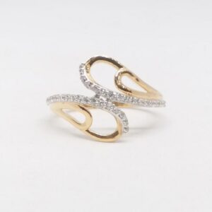 18 KT 750 Hallmark Rose Gold Daimond Fancy Party Wear Ladies Ring