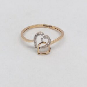 18 KT 750 Hallmark Rose Gold Daimond Fancy Heart Shape ladies Ring
