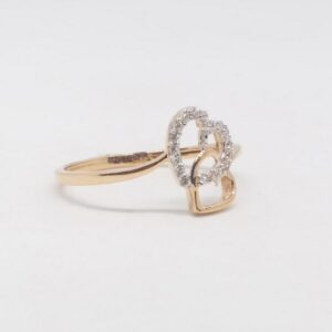 18 KT 750 Hallmark Rose Gold Daimond Fancy Heart Shape ladies Ring