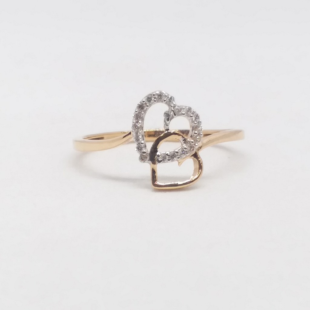 18 KT 750 Hallmark Rose Gold Daimond Fancy Heart Shape ladies Ring