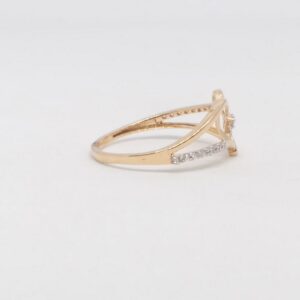 18 KT 750 Hallmark Rose Gold Heart Shape Daimond Fancy ladies Ring