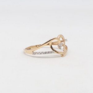 18 KT 750 Hallmark Rose Gold Heart Shape Daimond Fancy ladies Ring
