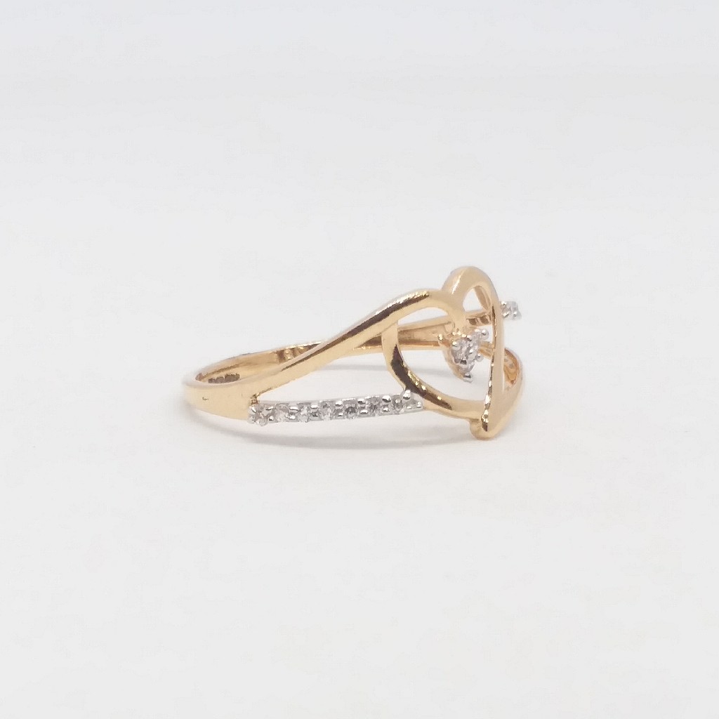 18 KT 750 Hallmark Rose Gold Heart Shape Daimond Fancy ladies Ring - Image 3