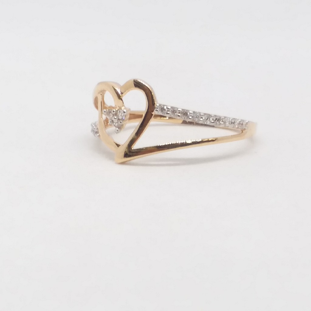 18 KT 750 Hallmark Rose Gold Heart Shape Daimond Fancy ladies Ring - Image 2