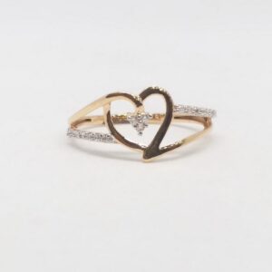 18 KT 750 Hallmark Rose Gold Heart Shape Daimond Fancy ladies Ring