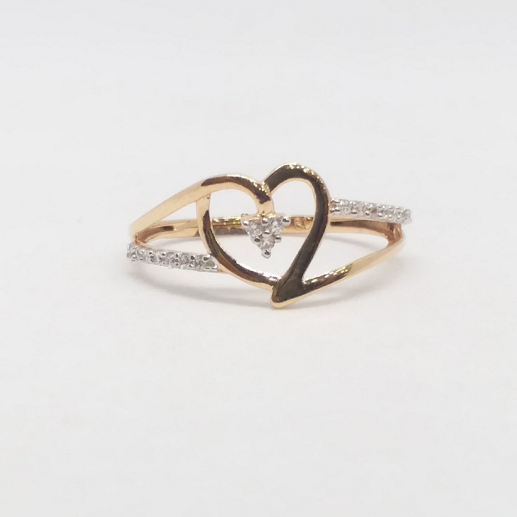 18 KT 750 Hallmark Rose Gold Heart Shape Daimond Fancy ladies Ring