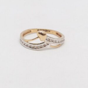 18 kt 750 Hallmark rose gold daimond fancy ladies ring