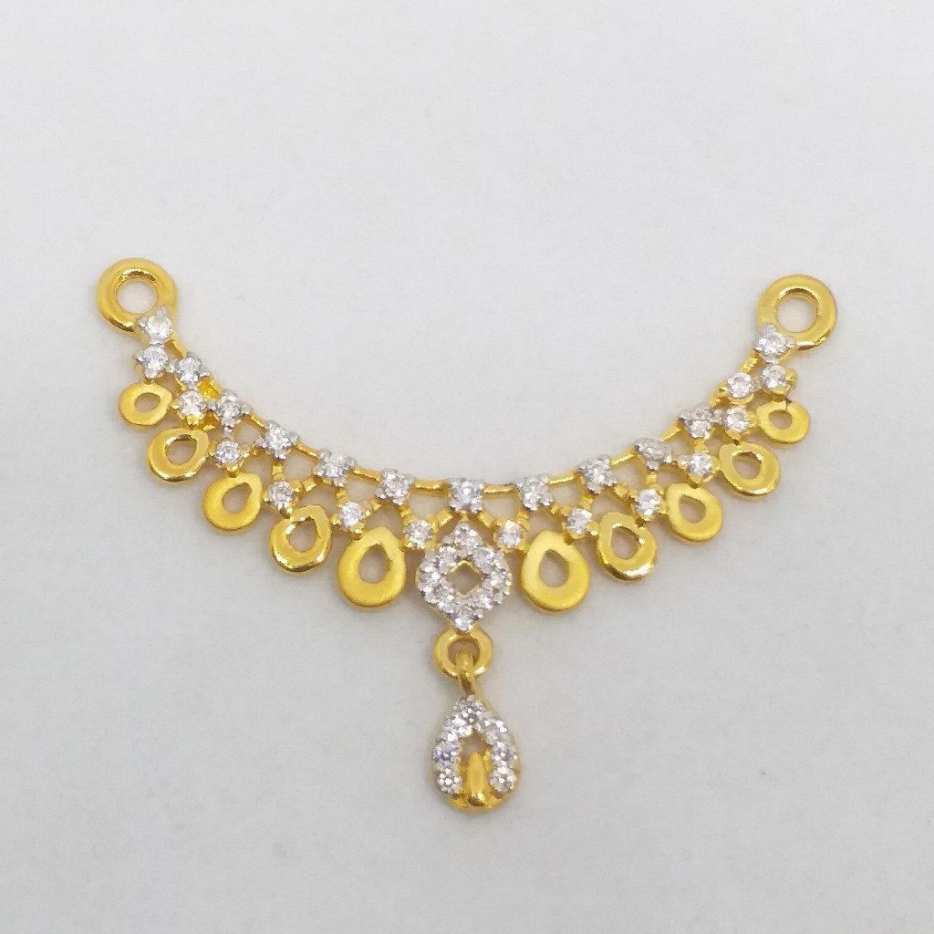 22 KT 916 Hallmark Gold Daimond Fancy Mangalsutra Pendent - Image 2