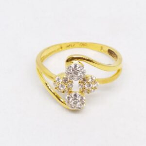 22 KT 916 Hallmark Gold Daimond Fancy ladies party wear Ring